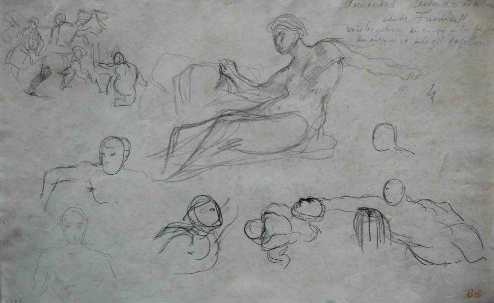 Eugene Delacroix by Study of Figures 